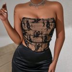 Party Lace Spicy Girl Exposed Back Tube Top - Image 3