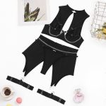 Chain Steel Ring Gathering Fun Underwear Four Piece Set - Image 5
