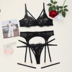 Women's Lace Temptation Perspective Eyelash Lace Strap Body Shaping Fun Underwear - Image 8