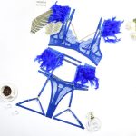 Feather Sexy Lingerie with Chain Lace Transparent Mesh Set for Women - Image 11