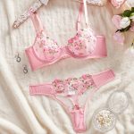 Sheer Mesh Sweet and Sexy Lingerie Temptation Set with Thong Underwear - Image 2