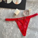 Cotton G-String with Metallic Rhinestone Letters, Sexy Lace Panties for Women - Image 8