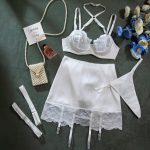 White Lace Trim Bra Set Sexy Hollow Splicing Shaping Erotic Underwear - Image 8
