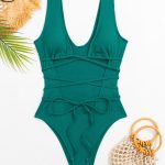 Solid Color Slimming Sexy One-Piece Swimsuit Bikini - Image 4