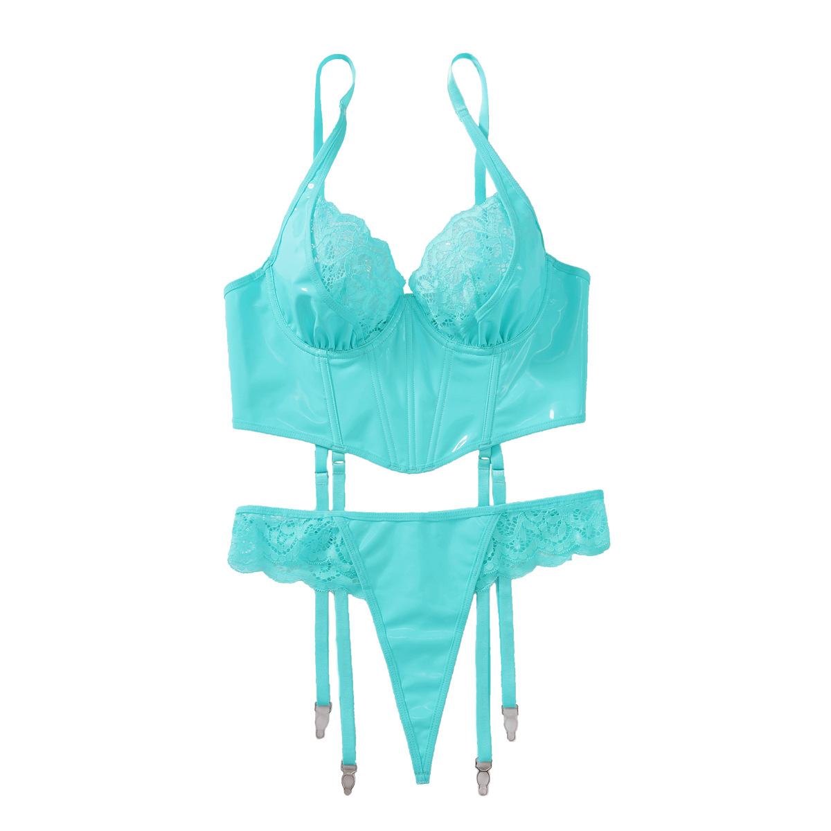 574048196 Sexy lace lingerie women gather together ultra-thin new suspender lace bra set - Image 1
