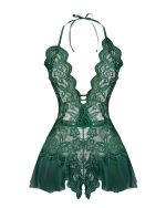 Sexy lingerie with transparent lace and seductive jumpsuit for women