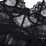 Sexy Lace Mesh Splicing Transparent Three-Piece Lingerie Set - Image 5