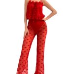 Sexy Mesh Transparent Heart-Edged Sleepwear Set for Women - Image 5