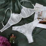 Sexy Mesh Hollow-out Bra Set with Butterfly Knot for Pure Desire Girls - Three-Piece Lingerie Suit - Image 7