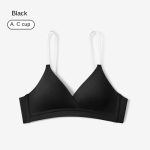 French-style triangle cup cotton small bust uplifting non-empty cup bra for women, thin underwire-free bra - Image 8