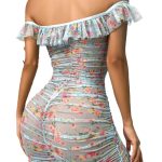 Style Transparent Sexy Floral Lingerie Cross-border Foreign Trade Mesh Printed Pleated Tempting Pajamas Nightgown Set - Image 4