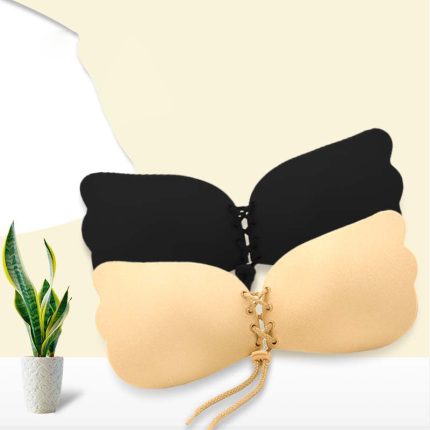Strapless gathered bra thickened anti slip nipple patch top support for underwear