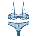 Sexy Underwear Ultra-thin Transparent Half Cup Embroidered Lace Bra Large Chest Minimizer Plus Size Lingerie Set - Image 8