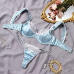 Pure Desire Lace Flower High-Quality Three-Piece Sexy Underwear Set - Image 2