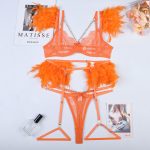 Feather Sexy Lingerie with Chain Lace Transparent Mesh Set for Women - Image 14