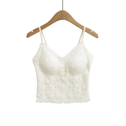 Slimming and slimming fishbone with lace camisole vest inside