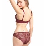 Women's Sexy Thin Cotton Eyelash Lace Bra Large Chest Minimizer Anti-Sagging Plus Size Lingerie Set - Image 4