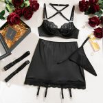 White Lace Trim Bra Set Sexy Hollow Splicing Shaping Erotic Underwear - Image 6