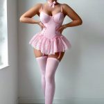 Cross-border Pure Desire Shapewear Jumpsuit with Suspender Stockings Set Erotic Lingerie Sexy Mesh Bow Suspenders Lace Dress - Image 3