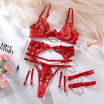 Elegant Flame Metal High-End Temptation Slimming Lingerie Four-Piece Set - Image 6