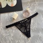 Cotton G-String with Metallic Rhinestone Letters, Sexy Lace Panties for Women - Image 6