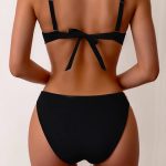 Bikini Set with Woven Straps and Rigid Cups, Backless Sexy Two-Piece Swimsuit - Image 2