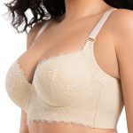 Sexy Lace Seamless Bra for Women with Steel Ring, Push-Up, Side Support, Anti-Sagging, Deep V Neckline, Large Size - Image 4