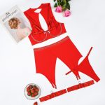 Chain Steel Ring Gathering Fun Underwear Four Piece Set