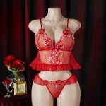 Lace soft cup camisole lingerie set - Image 6