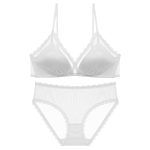 Summer Thin Triangle Cup Smooth Lace Bra Wireless Small Chest Gathering Sexy Lingerie Set - Image 8